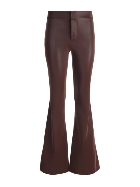 Alice + Olivia ANDREW VEGAN LEATHER MID RISE BOOTCUT SLIM PANT
