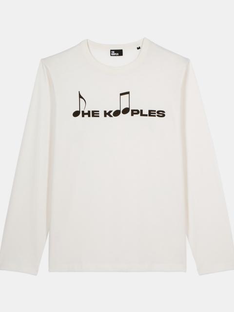 The Kooples WHITE SCREEN PRINTED LONG SLEEVED T-SHIRT