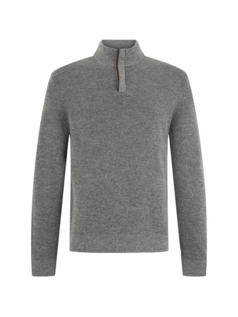 SLOWEAR ribbed-knit half-zip sweater