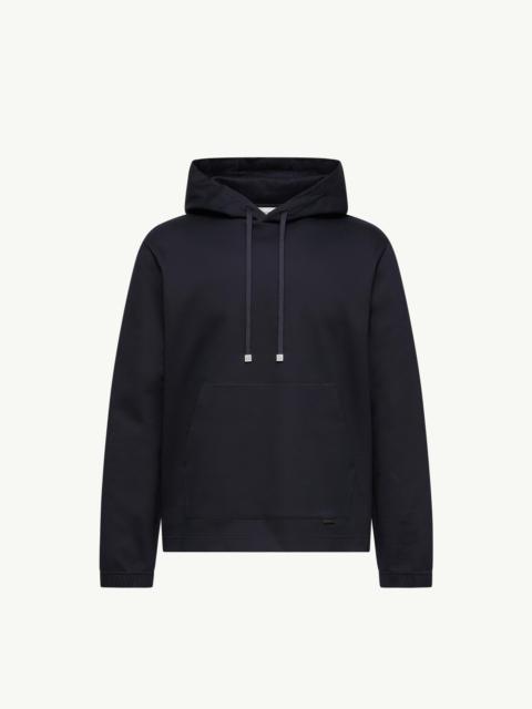 Moncler Leather Logo Cotton Blend Hoodie