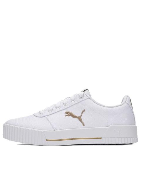 PUMA (WMNS) PUMA Carina Summer Cat Leisure Board Shoes White/Golden 373997-12