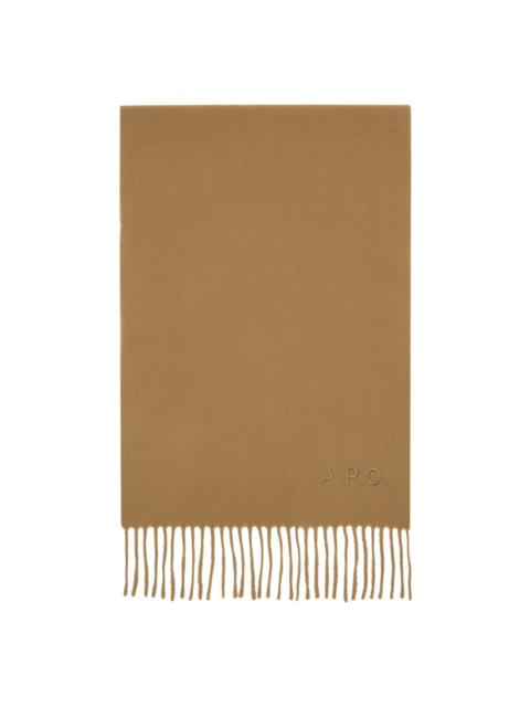 Tan Ambroise Embroidered Scarf
