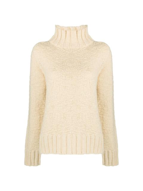 high-neck wool jumper