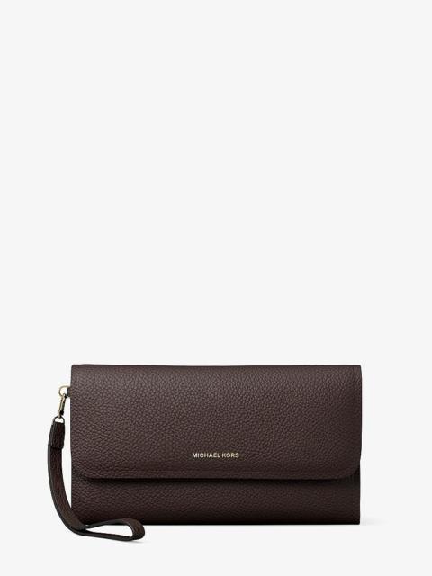 MICHAEL KORS Jet Set Medium Pebbled Leather Smartphone Wristlet