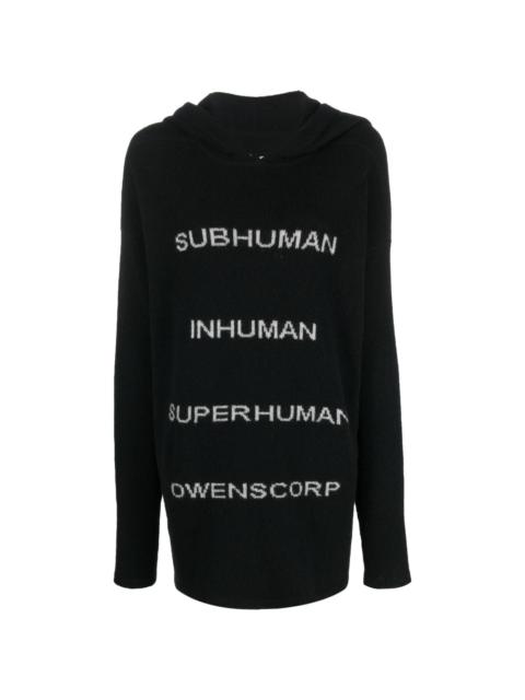 Rick Owens intarsia-knit pullover hoodie