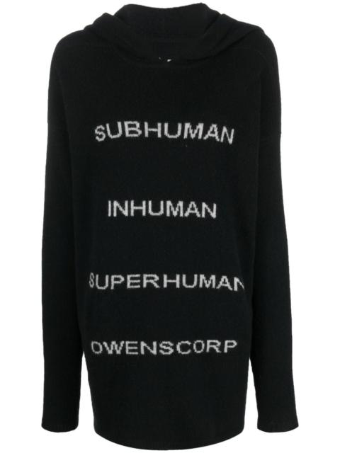 Rick Owens intarsia-knit pullover hoodie