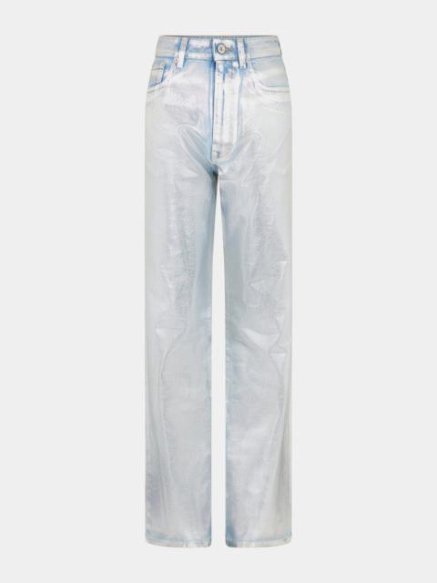 STRAIGHT JEANS WITH METALLIC PAINT EFFECT