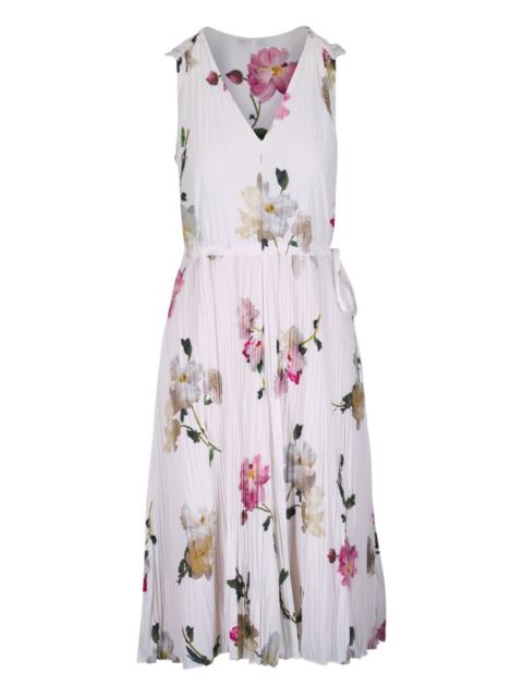 Vince floral-print pleated dress