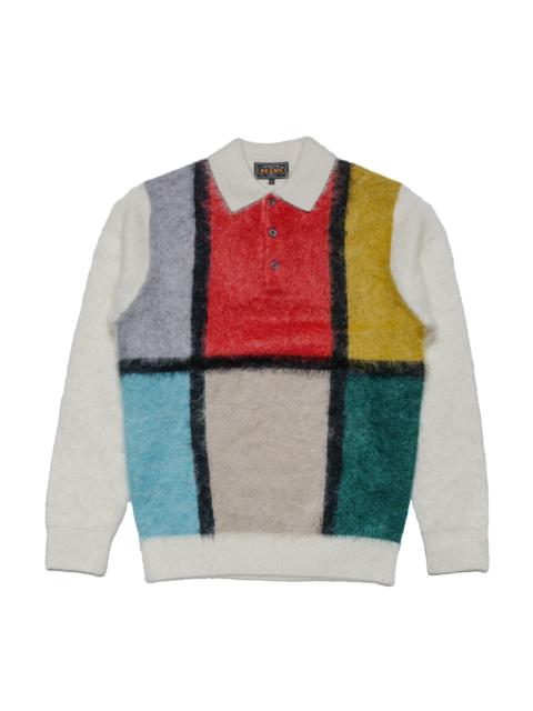 BEAMS PLUS Knit Polo Shaggy White