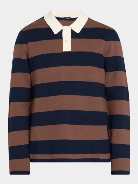 Rails Men's Luther Striped Cotton Rugby Polo Sweater