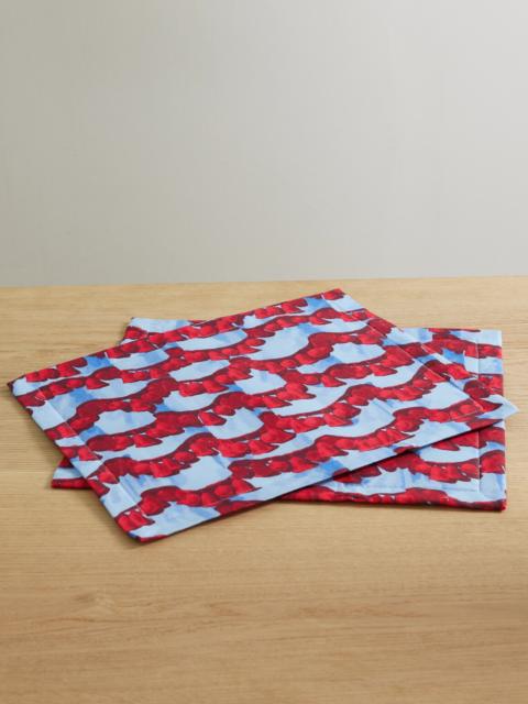 La DoubleJ Set Of Two Printed Linen Placemats