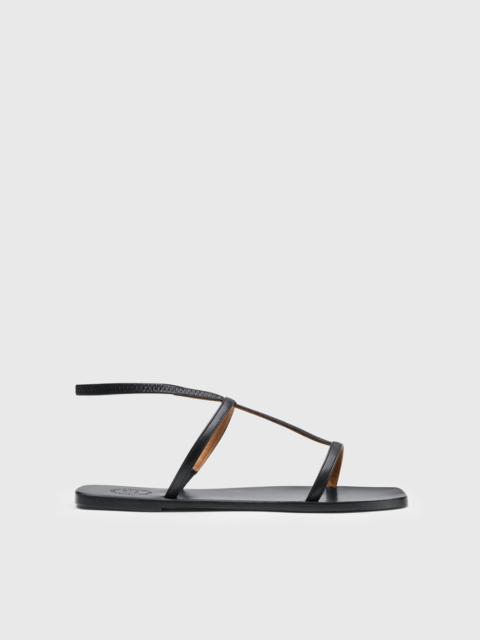 ATP ATELIER Delebbio Black Nappa Flat sandals