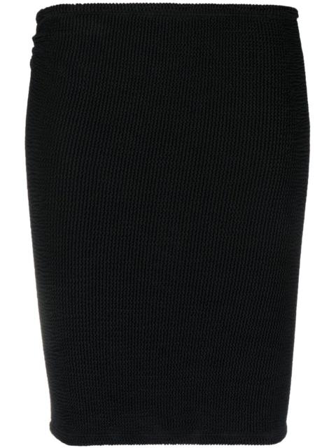 Hunza G crinkled-finish mini skirt