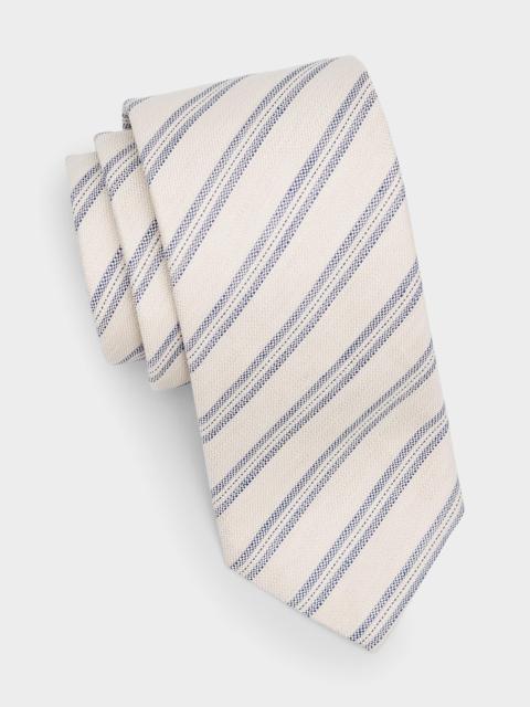 Canali Men's Striped Woven Silk Tie