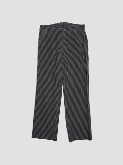 Nigel Cabourn Adjustable Costume Original Herringbone Stripe Baggy Pants Black