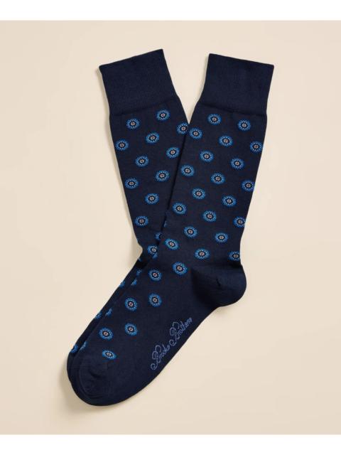 Brooks Brothers Cotton-Blend Floral Socks
