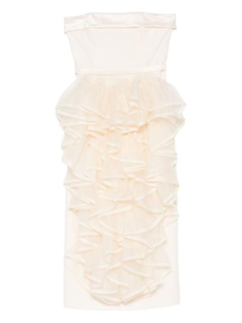 VIKTOR & ROLF ruffled strapless midi dress