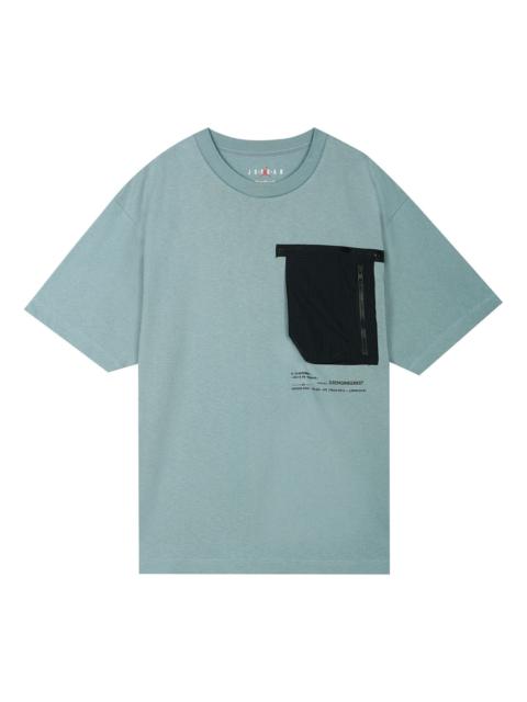 Jordan Air Jordan 23 Engineered Colorblock Pocket Round Neck Casual Short Sleeve Gray Black DM1389-041