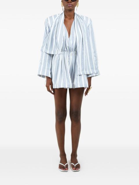 ROWEN ROSE striped scarf mini dress