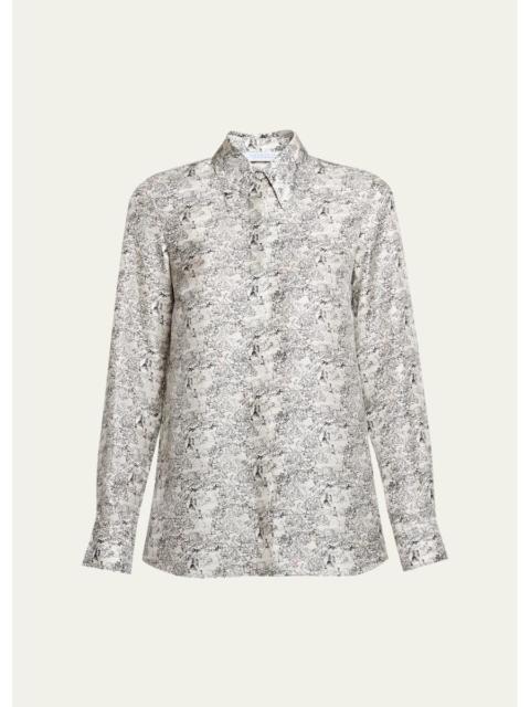 GABRIELA HEARST Cruz Printed Silk Twill Button-Down Shirt