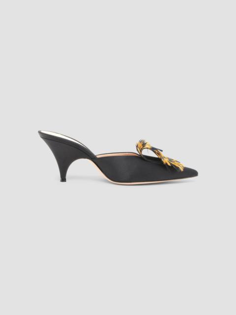 Gianvito Rossi Women's 70MM Crepe Satin Stretch Mules - Black