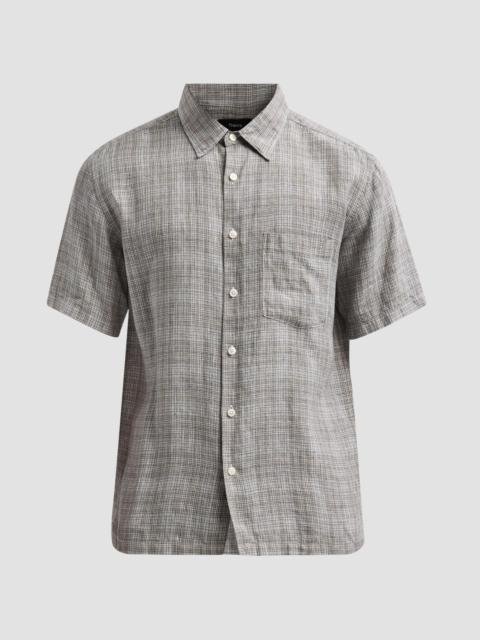 Theory Men's Irving Plaid Linen Shirt - Pine Grove Multi