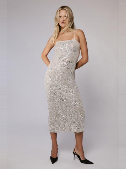BARDOT Sinclaire Sequin Maxi Dress In Silver
