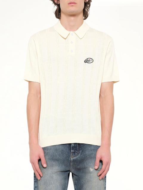 KidSuper Painters Logo Knit Polo in Cream