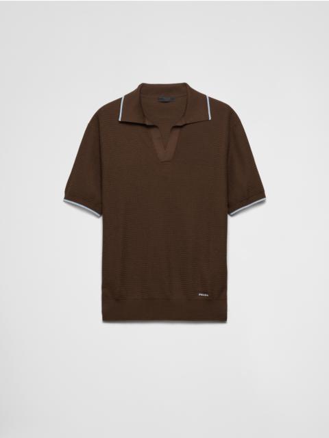 Prada Silk and cotton polo shirt