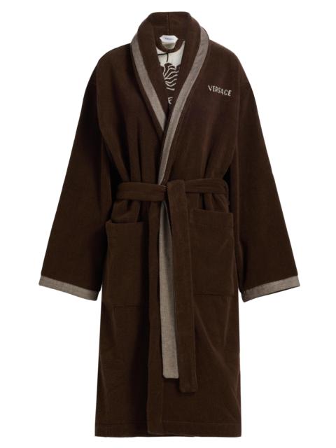 VERSACE Women's Medusa Jacquard Cotton Terry Bathrobe - Brown