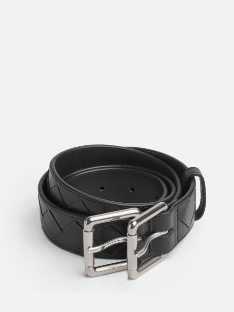 Bottega Veneta intrecciato double buckle belt