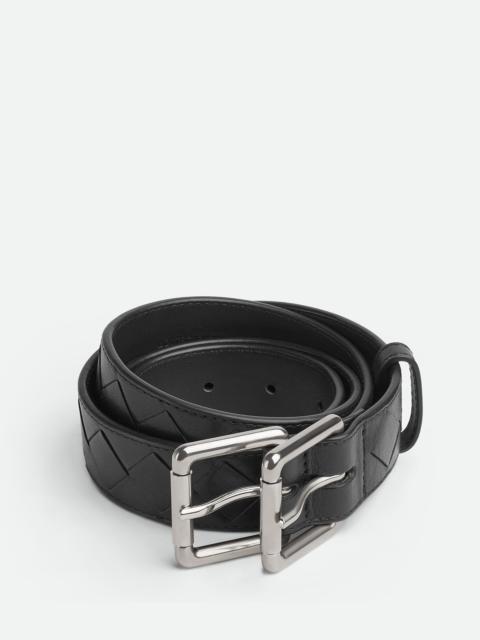 intrecciato double buckle belt