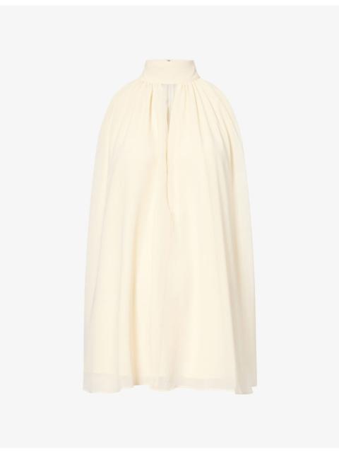 ROTATE Halterneck Front-Slit Chiffon Top