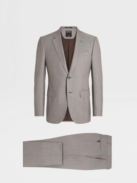 ZEGNA TAUPE CENTOVENTIMILA WOOL SUIT