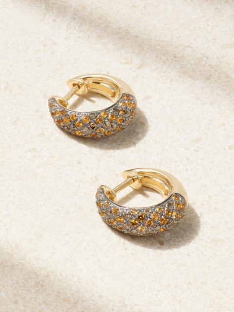 Yvonne Léon Python 9-karat Gold, Diamond And Citrine Hoop Earrings