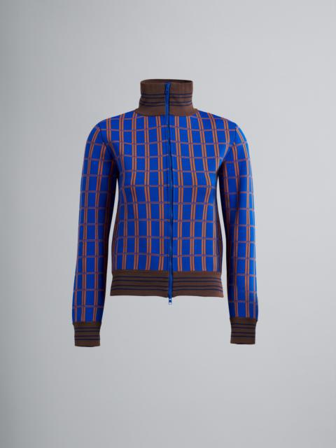 Marni BI-COLOURED CHECK JACQUARD CARDIGAN