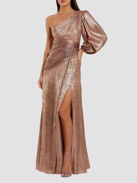 MAC DUGGAL Women's Metallic One-Shoulder Gown - Rose Gold