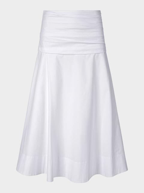 STAUD Sol Ruched Midi Skirt