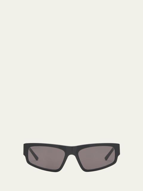 BALENCIAGA Logo Acetate Rectangle Sunglasses
