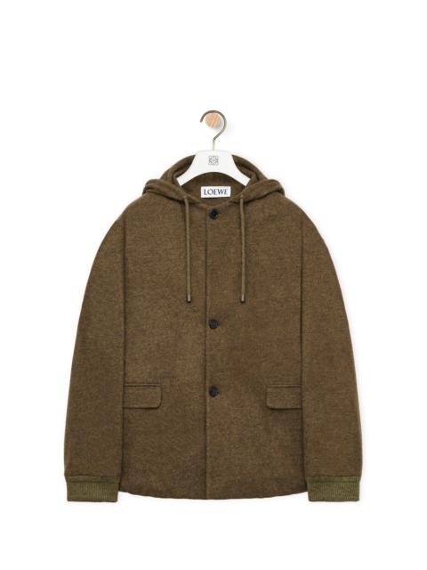 Hooded jacket in wool and cashmere