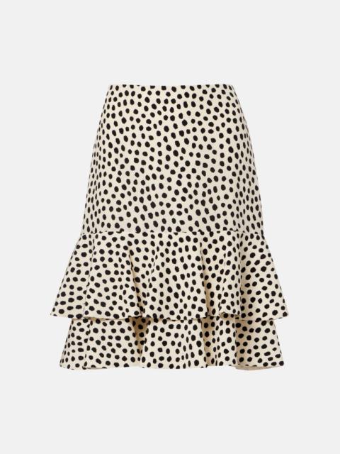 Chloé Polka-dot tiered silk miniskirt