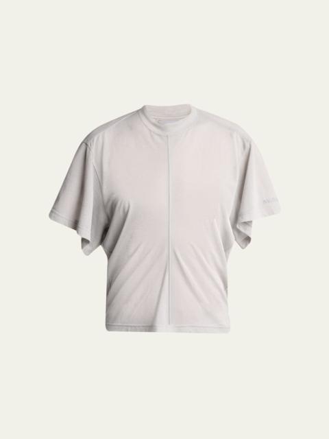 BALENCIAGA Transparent Jersey Draped T-Shirt