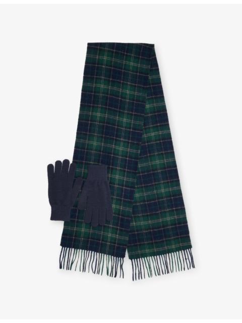 Barbour Tartan Wool Scarf and Gloves Set