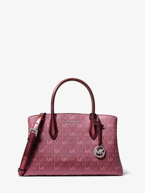 MICHAEL KORS Maya Medium Metallic Signature Logo Satchel