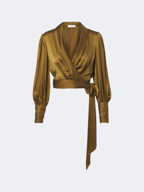 Zimmermann Silk satin wrap top