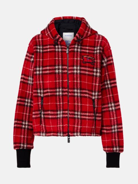 Burberry Burberry Check hooded wool-blend jacket