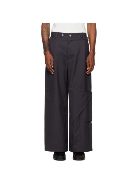 NULLUS Gray Draped Slide Cargo Pants
