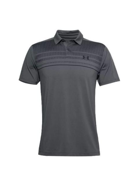 Under Armour Men's Under Armour Logo Pattern Loose Short Sleeve Polo Shirt Gray 1356654-012