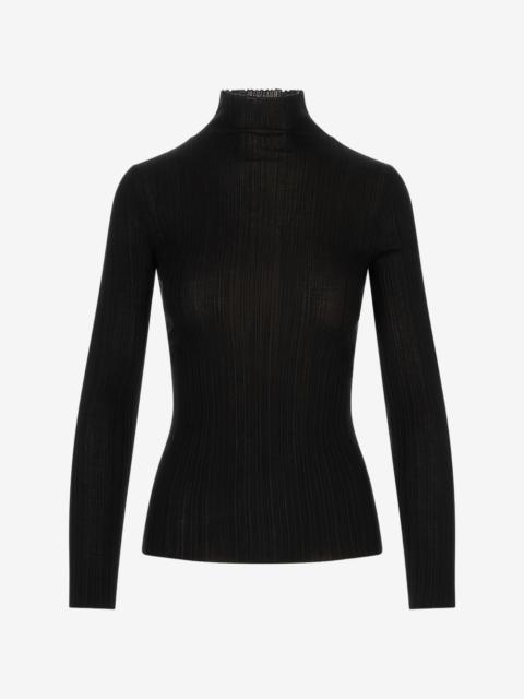 AGNONA ribbed-knit high-neck sweater