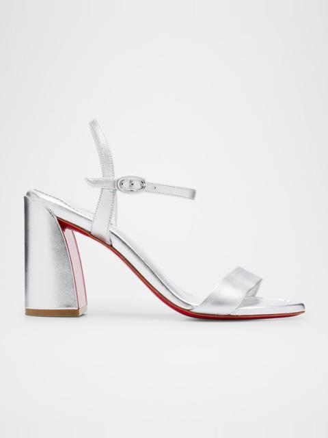 Christian Louboutin Miss Jane Metallic Red Sole Ankle-Strap Sandals